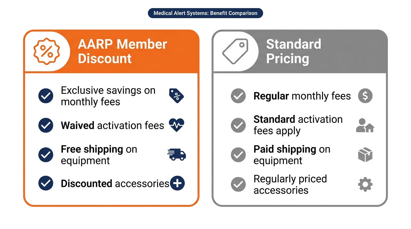 AARP medical alert system discount options comparison for seniors