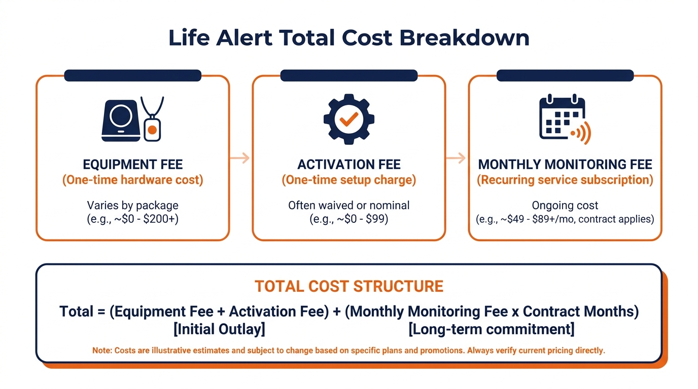 Life Alert pricing plans comparison chart for seniors