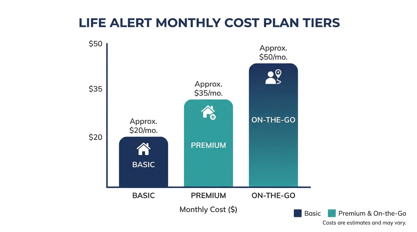 Life Alert monthly cost comparison for seniors